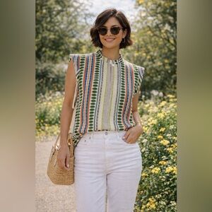 Just Bellina Boho Patterned Top M